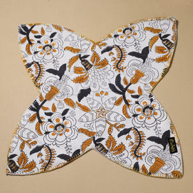  White Hand Embroidered Cotton Roti Napkin