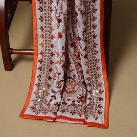 Hand embroidered georgette 3pc unstitched dress material 51