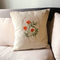 Buy Embroidered Marigold Garden White Cushion Cover
