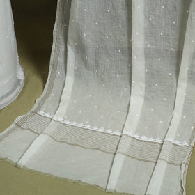 Hand Embroidery 2pc Mul Chanderi Chikankari Dress Material