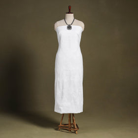 White Hand Embroidery Mul Cotton Chikankari Kurta Material