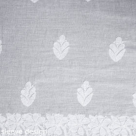 White Hand Embroidery Mul Cotton Chikankari Kurta Material