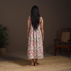 White - hand flared sanganeri dress 14 - handcrafted