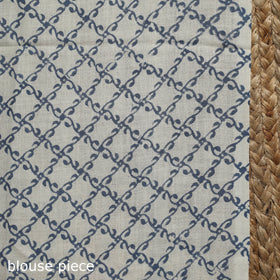 White - hand merino wool sanganeri saree 01 - handcrafted