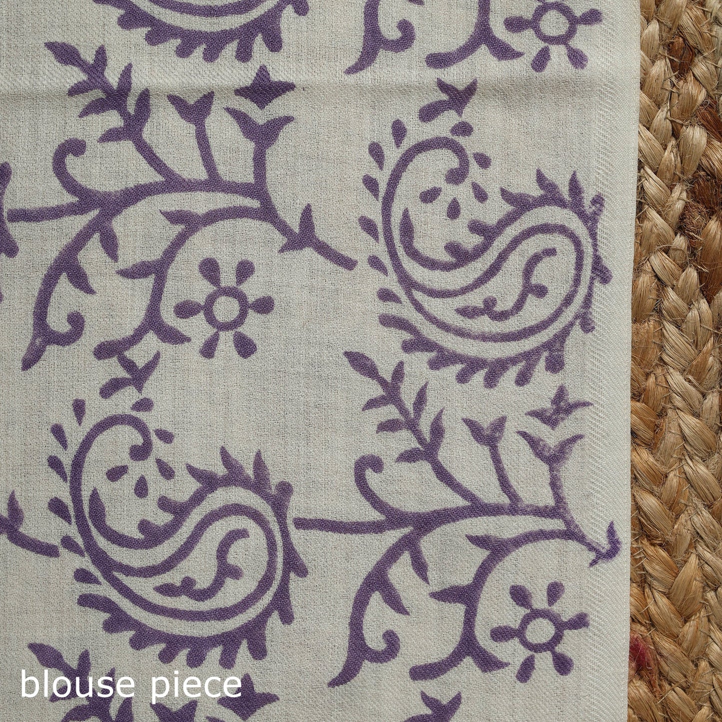 Purple - hand merino wool sanganeri saree 02 - handcrafted