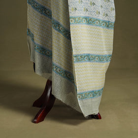 White - hand mul cotton sanganeri dupatta 05 - handcrafted