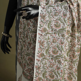 White - hand mul cotton sanganeri dupatta 21 - handcrafted