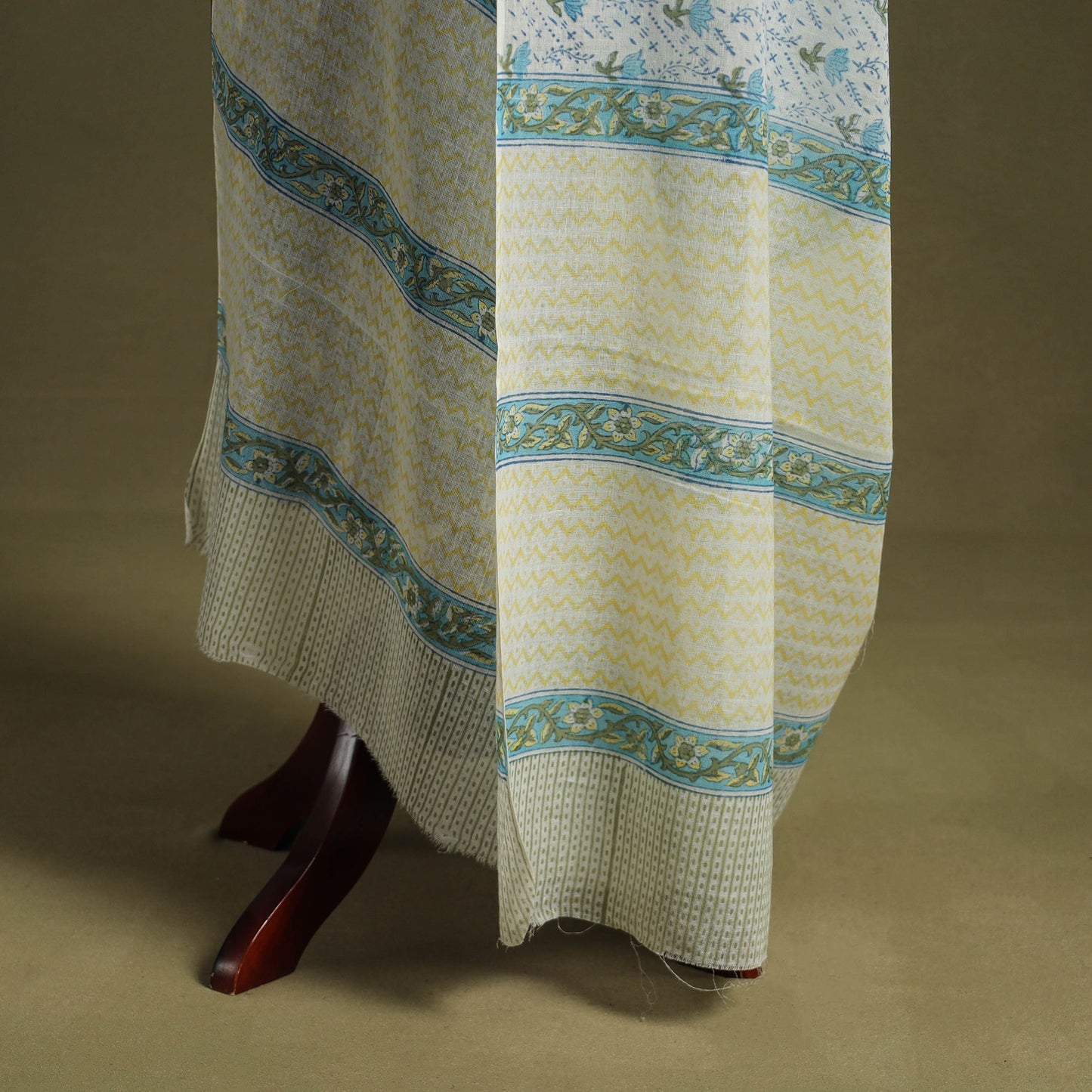 White - hand mul cotton sanganeri dupatta 22 - handcrafted