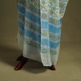 White - hand mul cotton sanganeri dupatta 23 - handcrafted