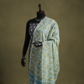 White - hand mul cotton sanganeri dupatta 23 - handcrafted