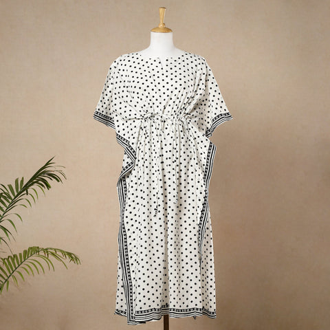Buy Hand Block Printed Cotton Kaftan with Tie-Up Waist l iTokri.com
