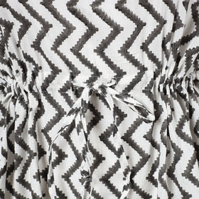  Hand Block Printed Cotton Kaftan with Tie-Up Waist 