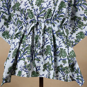  Hand Block Printed Cotton Kaftan with Tie-Up Waist 