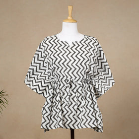  Hand Block Printed Cotton Kaftan with Tie-Up Waist 