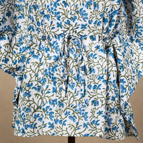  Hand Block Printed Cotton Kaftan with Tie-Up Waist 
