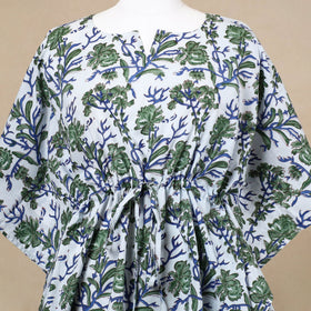  Hand Block Printed Cotton Kaftan with Tie-Up Waist 