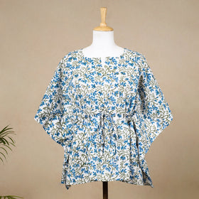 Hand Block Printed Cotton Kaftan with Tie-Up Waist 