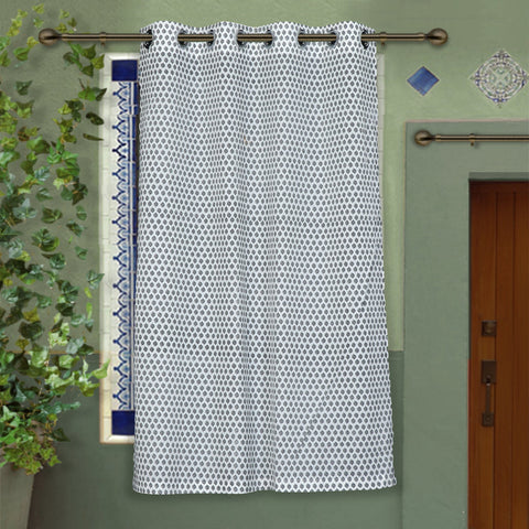  Hand Block Printed Cotton Window Curtain 