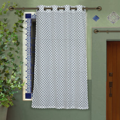  Hand Block Printed Cotton Window Curtain 