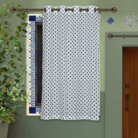  Hand Block Printed Cotton Window Curtain 