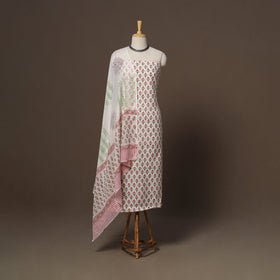 Hand sanganeri cotton 3pc unstitched dress material 04