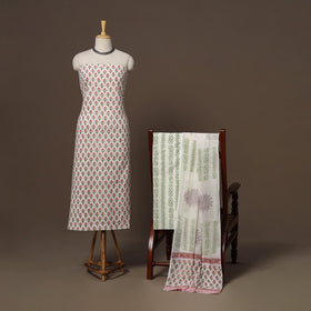 Hand sanganeri cotton 3pc unstitched dress material 04