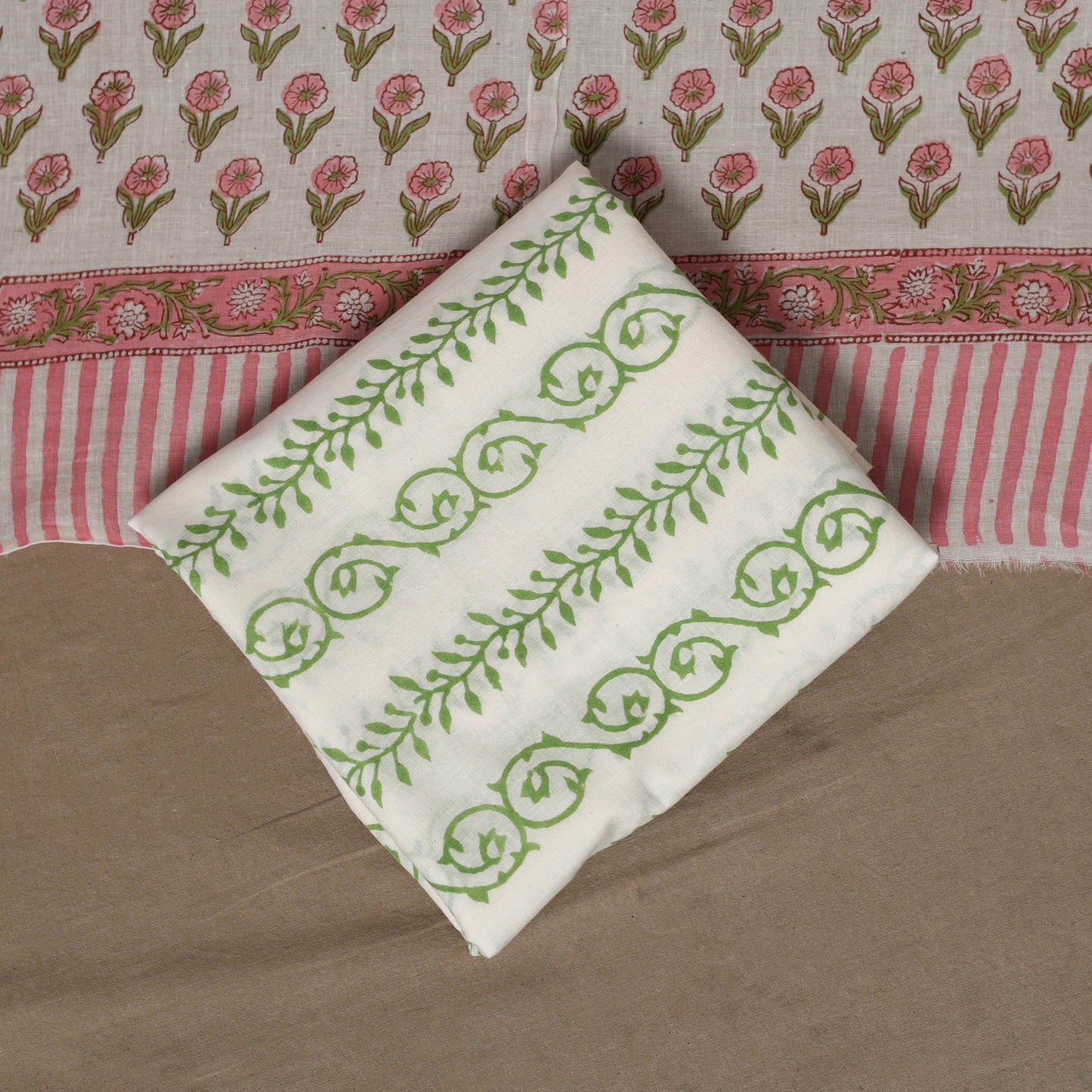 Hand sanganeri cotton 3pc unstitched dress material 04