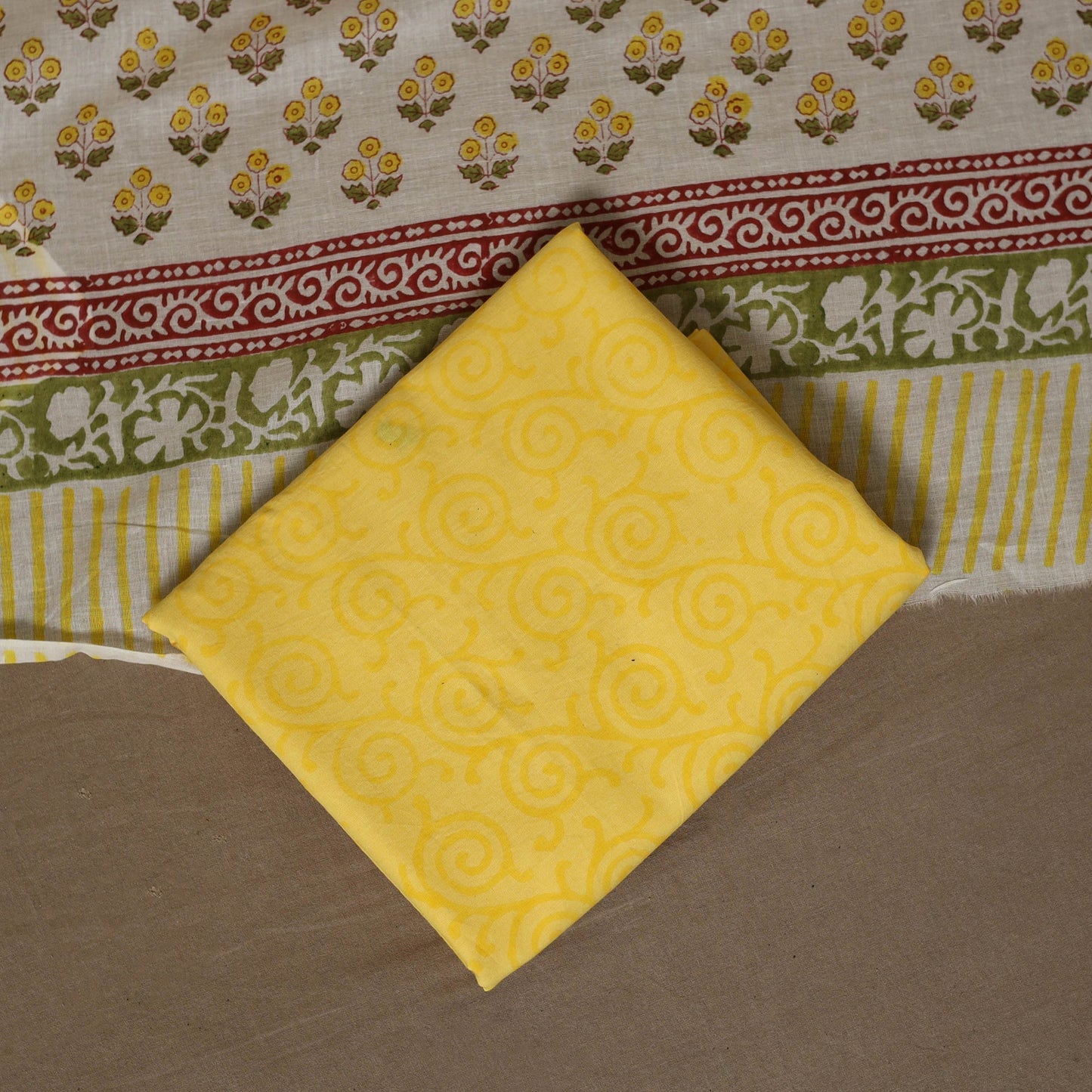 Hand sanganeri cotton 3pc unstitched dress material 12