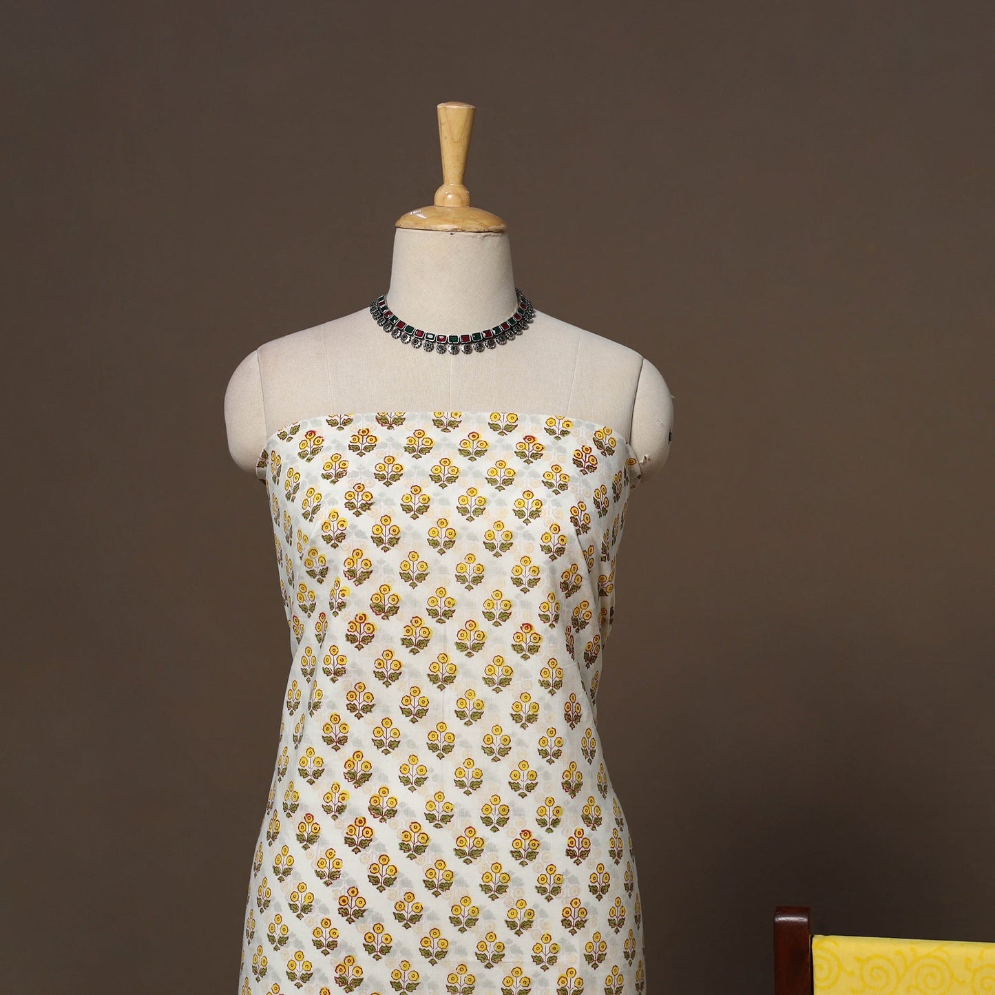 Hand sanganeri cotton 3pc unstitched dress material 12