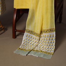 Hand sanganeri cotton 3pc unstitched dress material 26