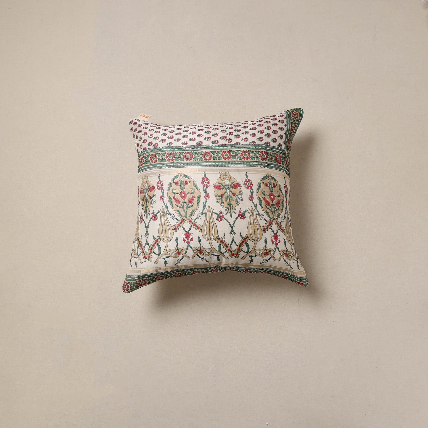 Hand sanganeri cushion cover 19 - handcrafted