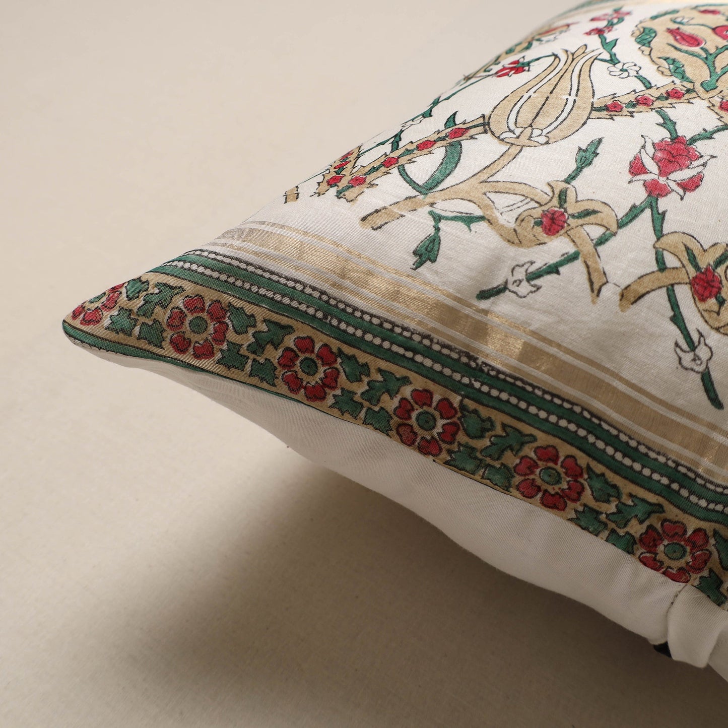 Hand sanganeri cushion cover 19 - handcrafted