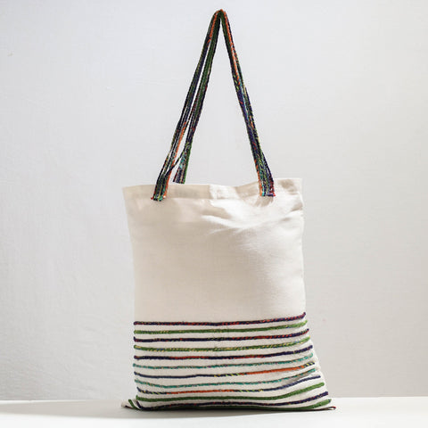  Handcrafted Cotton Recycled Cord Shoulder Bag 
