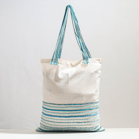  Handcrafted Cotton Recycled Cord Shoulder Bag 
