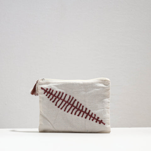  Handcrafted Cotton Recycled Leaf Design Cosmetic Pouch 