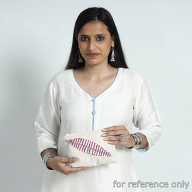  Handcrafted Cotton Recycled Leaf Design Cosmetic Pouch 