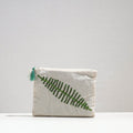  Handcrafted Cotton Recycled Leaf Design Cosmetic Pouch 
