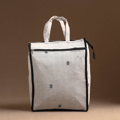 White Handcrafted Cotton Shopping Bag 23