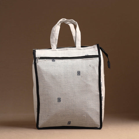 White Handcrafted Cotton Shopping Bag 23