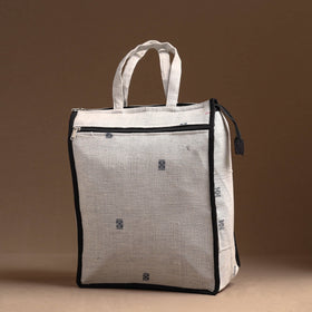 White Handcrafted Cotton Shopping Bag 23