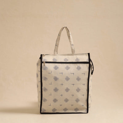  White Handcrafted Cotton Shopping Hand Bag 