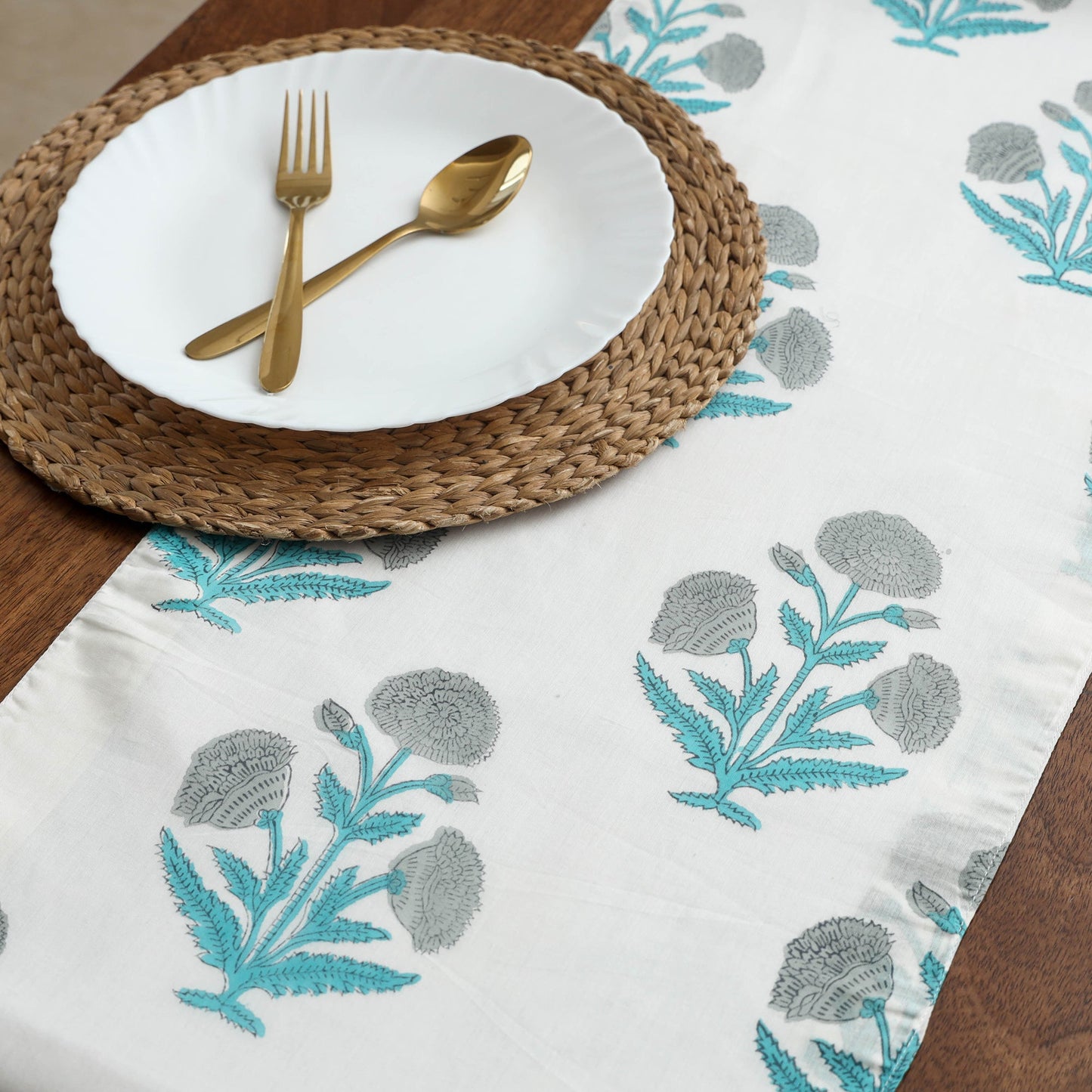 White Handcrafted Cotton Table Runner