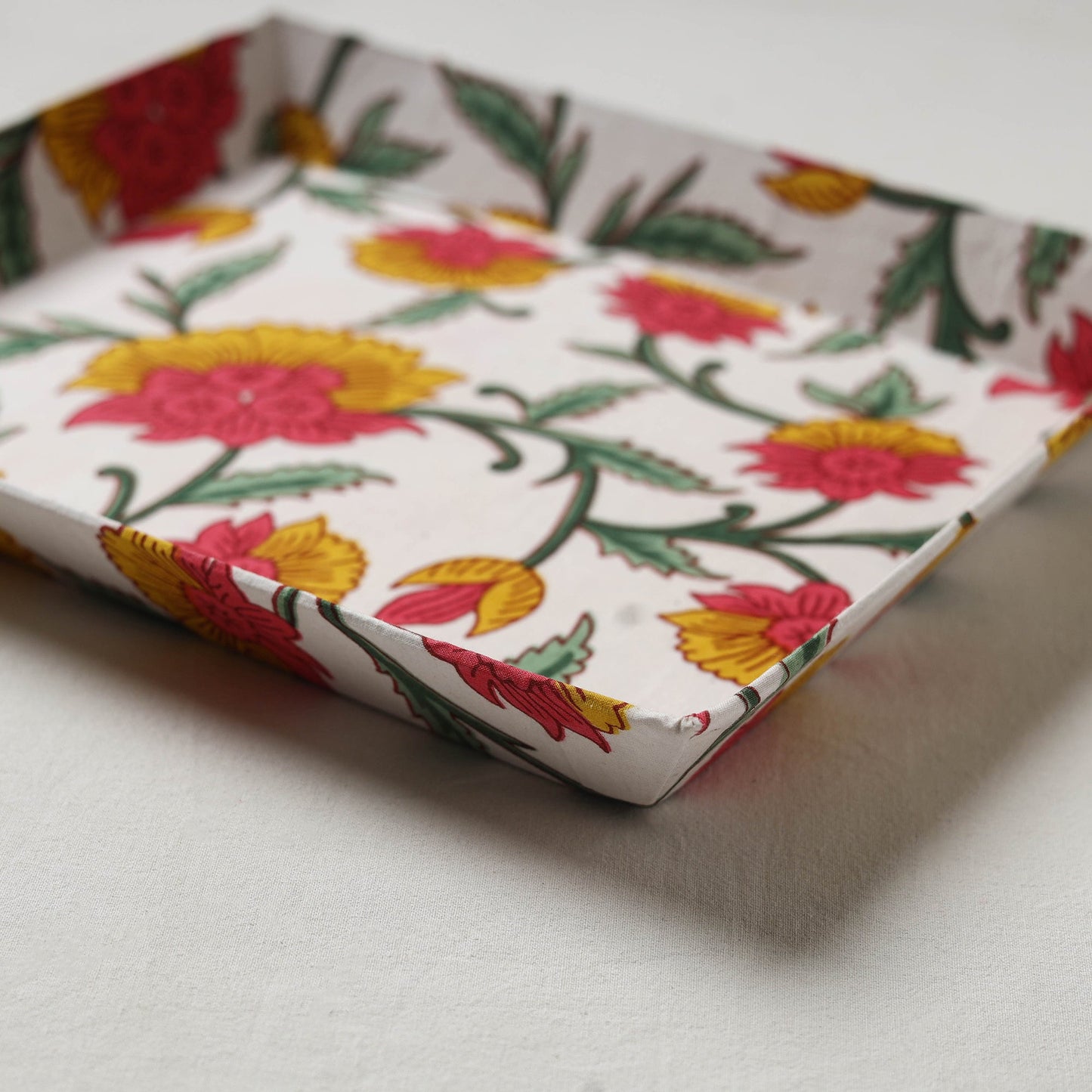 White - handcrafted fabric valet tray (11 x 9 in) 13
