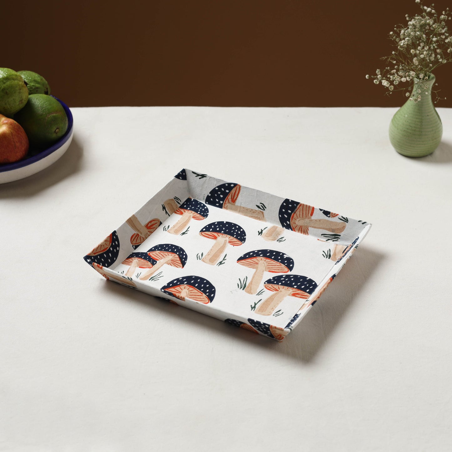 White - handcrafted fabric valet tray (11 x 9 in) 18