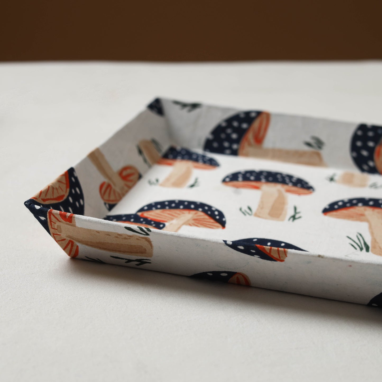 White - handcrafted fabric valet tray (11 x 9 in) 18