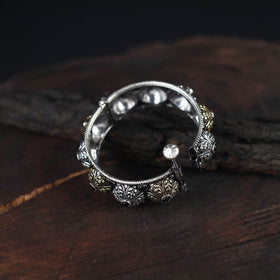 White - handcrafted german silver bracelet / kada (size