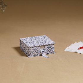 White - handcrafted printed card holder with slips 03