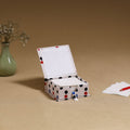 White - handcrafted printed card holder with slips 06