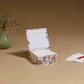 White - handcrafted printed card holder with slips 09