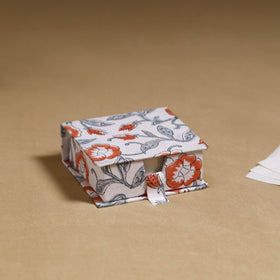 White - handcrafted printed card holder with slips 10